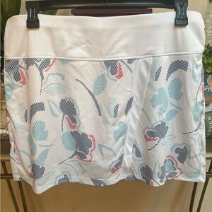 GRANDSLAM WOMENS WHITE FLORAL TENNIS GOLF ATHLETIC SKORT/SKIRT SZ XL NWT